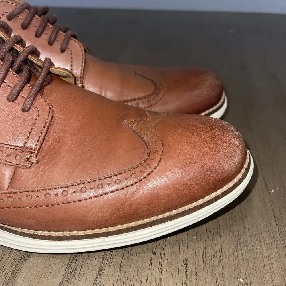 Cole Haan Mens Size 12M OriginalGrand Wingtip Oxfords Brown Leather C26471